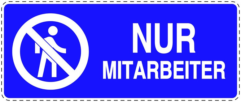 Zutritt verboten Aufkleber "Nur Mitarbeiter" LO-SI5050-54