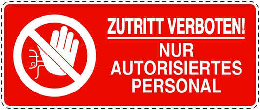 Zutritt verboten Aufkleber "Zutritt verboten Nur autorisiertes Personal" LO-SI5100-14