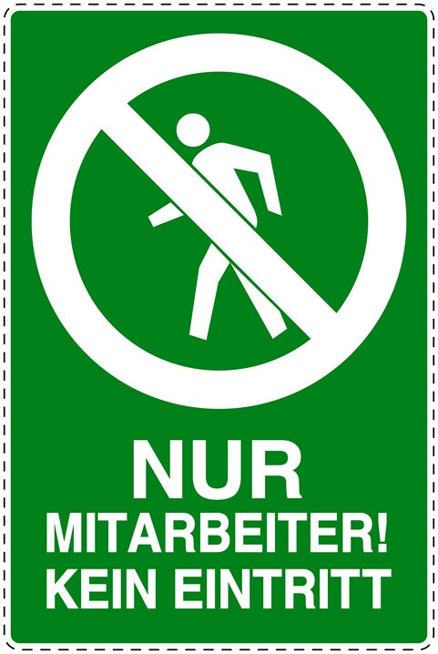 Zutritt verboten Aufkleber "Nur Mitarbeiter! Kein Eintritt" LO-SI6010-67