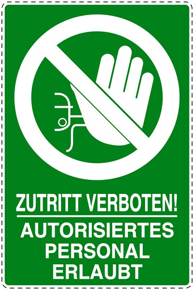 Zutritt verboten Aufkleber "Zugang verboten! Autorisiertes Personal erlaubt" LO-SI6100-67