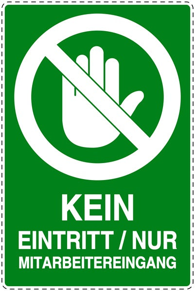 Zutritt verboten Aufkleber "Kein Eintritt/ Nur Mitarbeitereingang" LO-SI6130-67