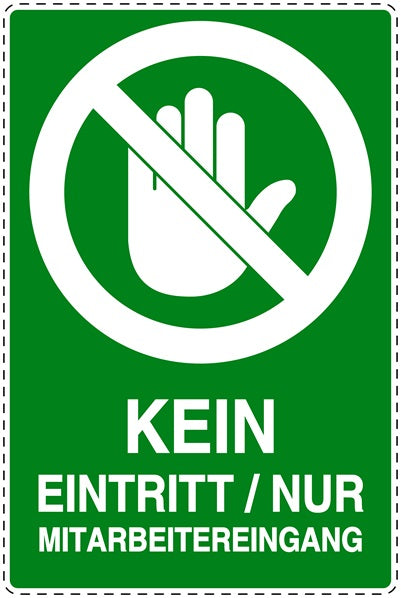 Zutritt verboten Aufkleber "Kein Eintritt/ Nur Mitarbeitereingang" LO-SI6150-67