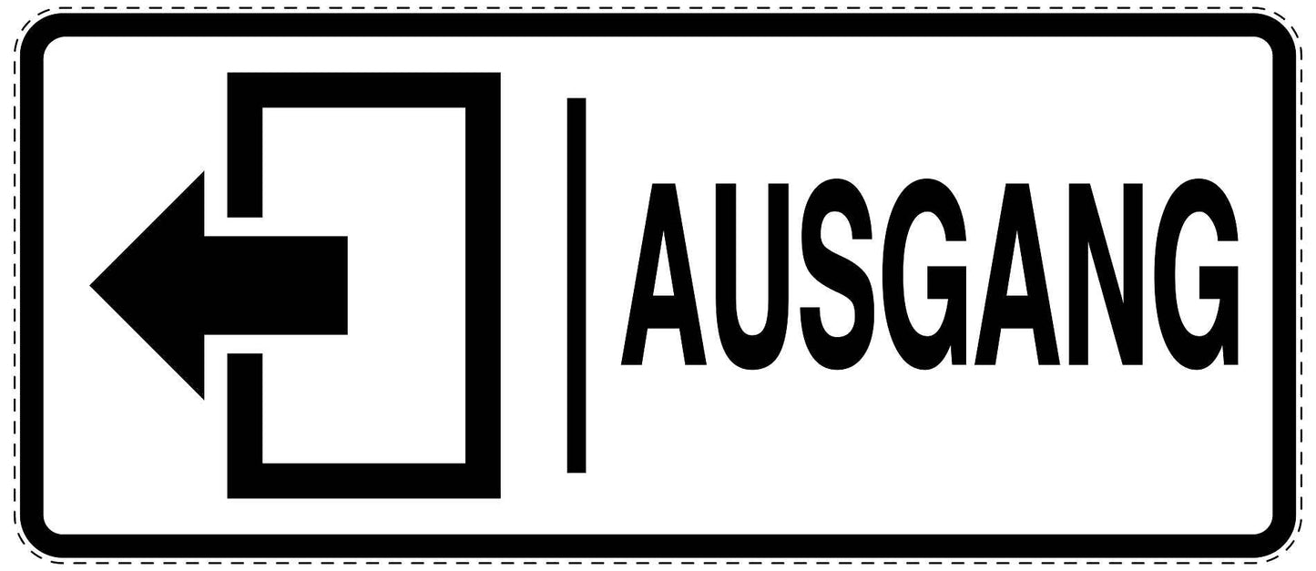 Ausgang Notausgang Aufkleber "Ausgang links" 10-60 cm  LO-SIE-1010-0