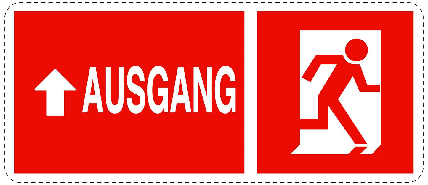 Ausgang Notausgang Aufkleber "Ausgang oben" 10-60 cm  LO-SIE-1040-14