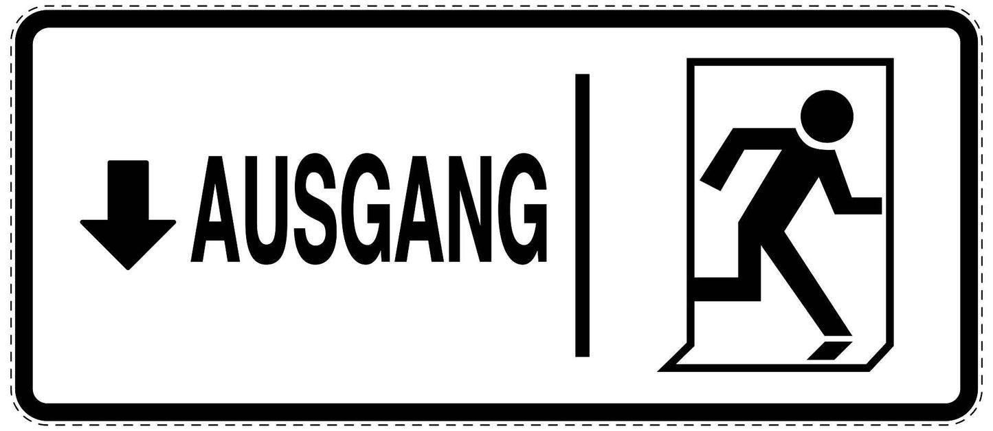 Ausgang Notausgang Aufkleber "Ausgang unten" 10-60 cm  LO-SIE-1050-0