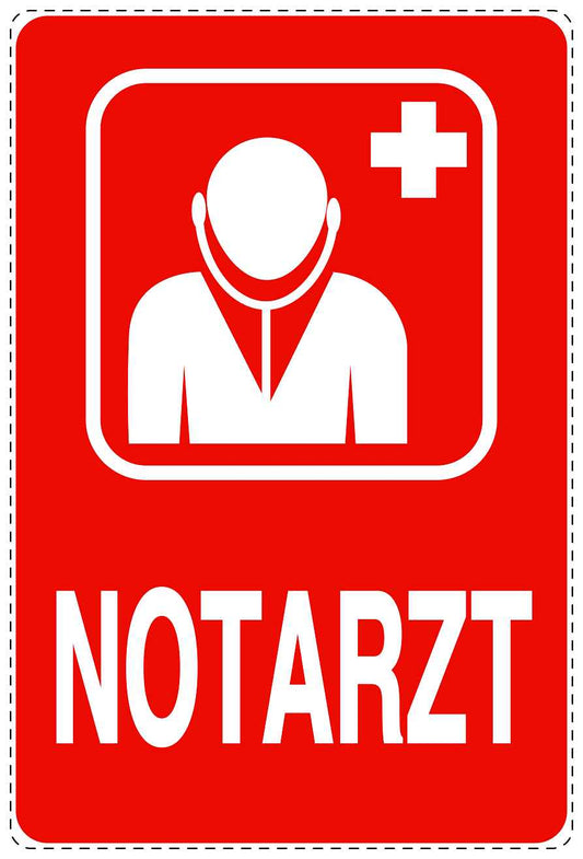 Notfall Aufkleber "Notarzt" 10-40 cm  LO-SIE-4070-14