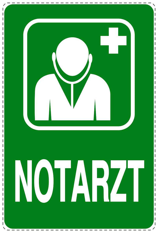 Notfall Aufkleber "Notarzt" 10-40 cm  LO-SIE-4070-54