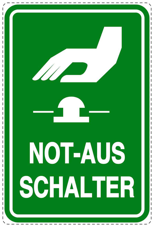 Notfall Aufkleber "Not- Ausschalter" 10-40 cm  LO-SIE-4100-54