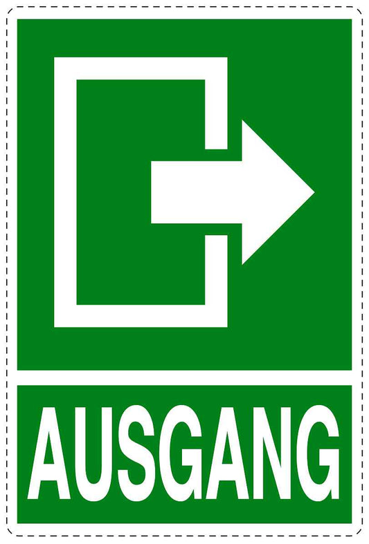 Ausgang Notausgang Aufkleber "Ausgang rechts" 10-40 cm  LO-SIE-2000-54