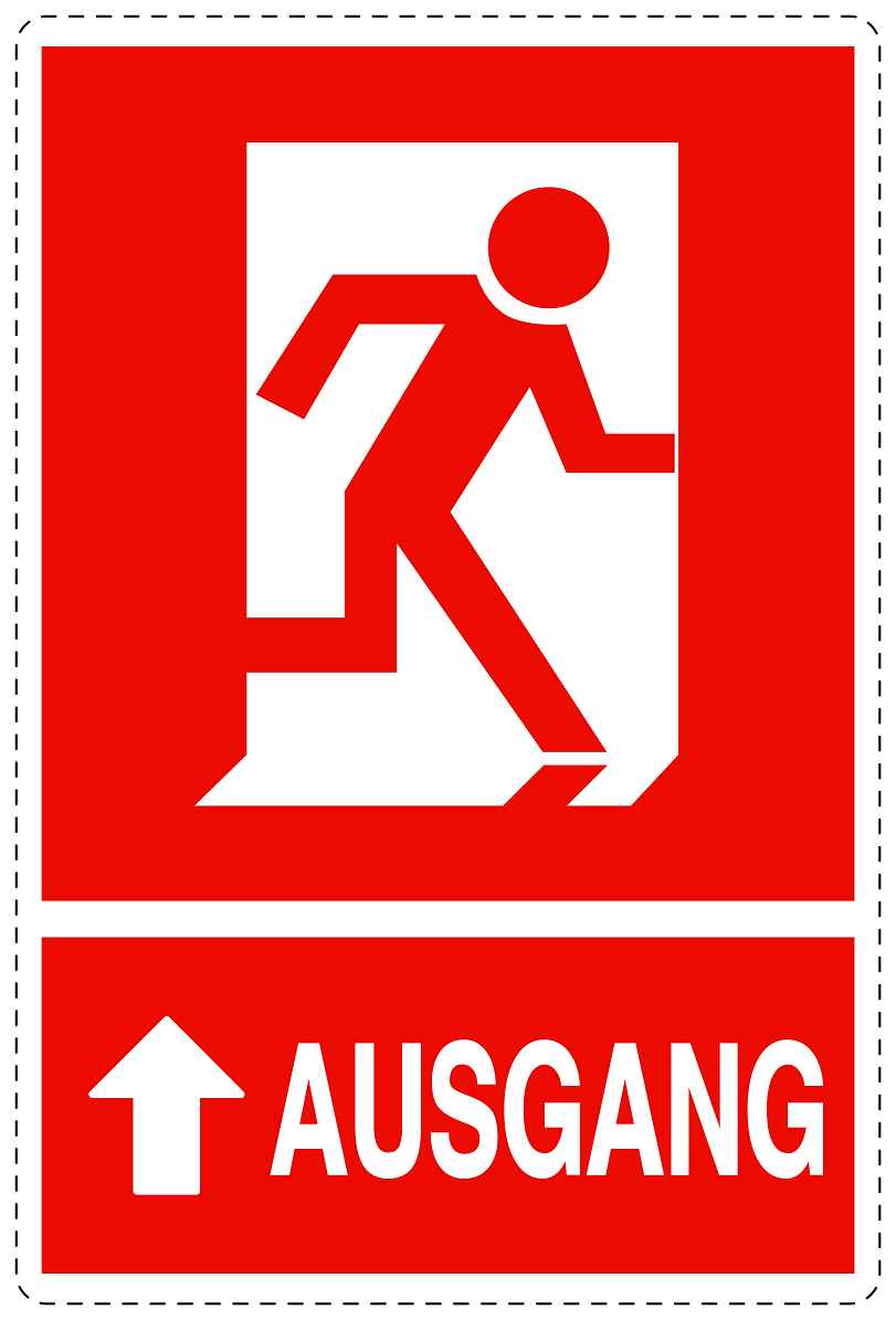 Ausgang Notausgang Aufkleber "Ausgang oben" 10-40 cm  LO-SIE-2030-14