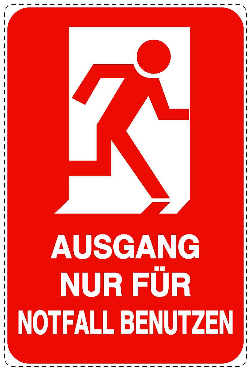 Ausgang Notausgang Aufkleber "Ausgang nur für Notfall benutzen" 10-40 cm  LO-SIE-2100-14