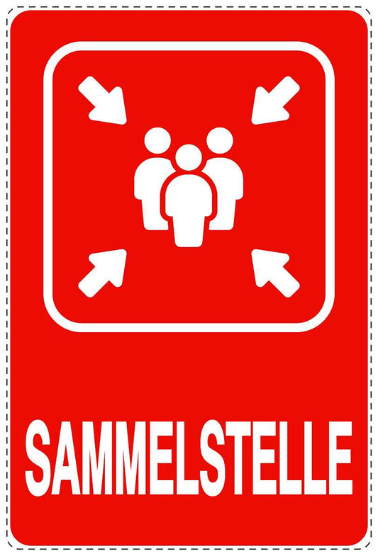 Ausgang Notausgang Aufkleber "Sammelstelle" 10-40 cm  LO-SIE-2130-14