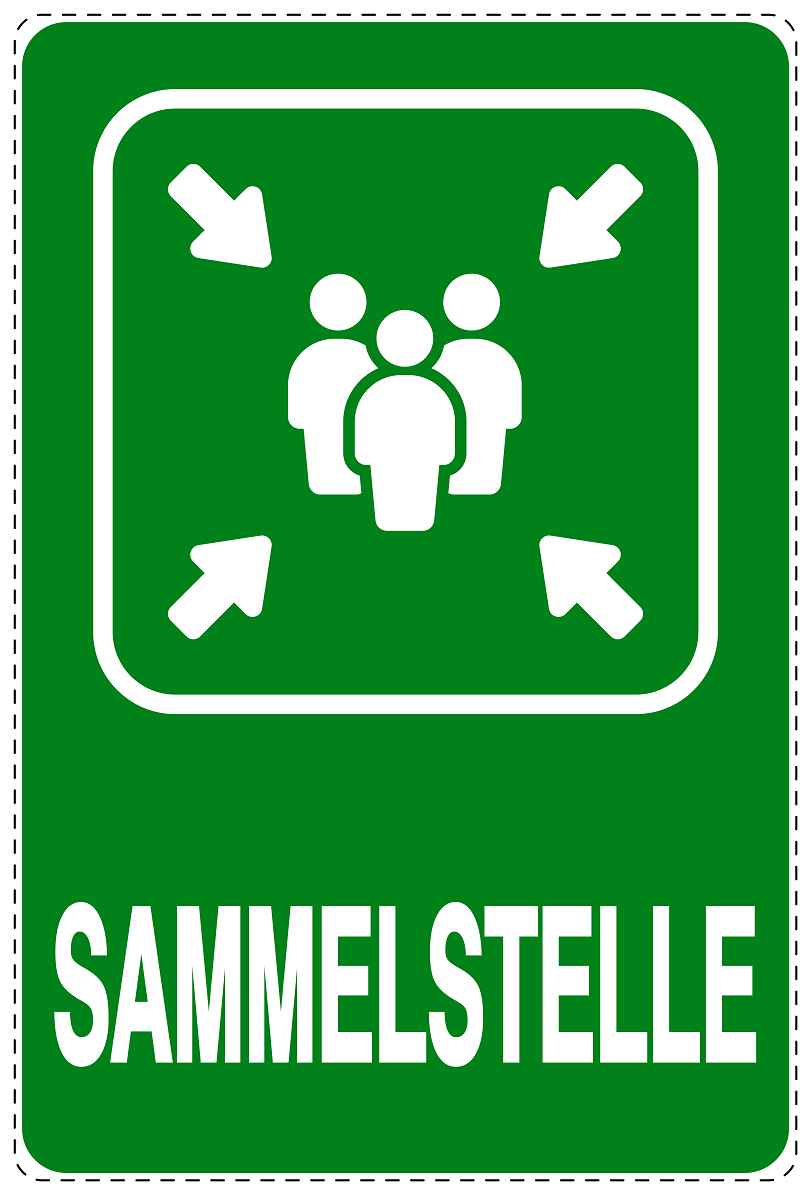 Ausgang Notausgang Aufkleber "Sammelstelle" 10-40 cm  LO-SIE-2130-54