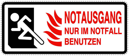 Feuer- Rettungsaufkleber "Notausgang nur im Notfall benutzen" 10-60 cm LO-SIF-1360-0