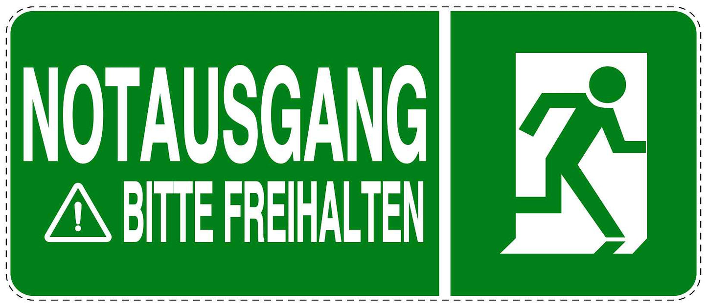 Feuer- Rettungsaufkleber "Notausgang bitte freihalten" 10-60 cm LO-SIF-1390-54