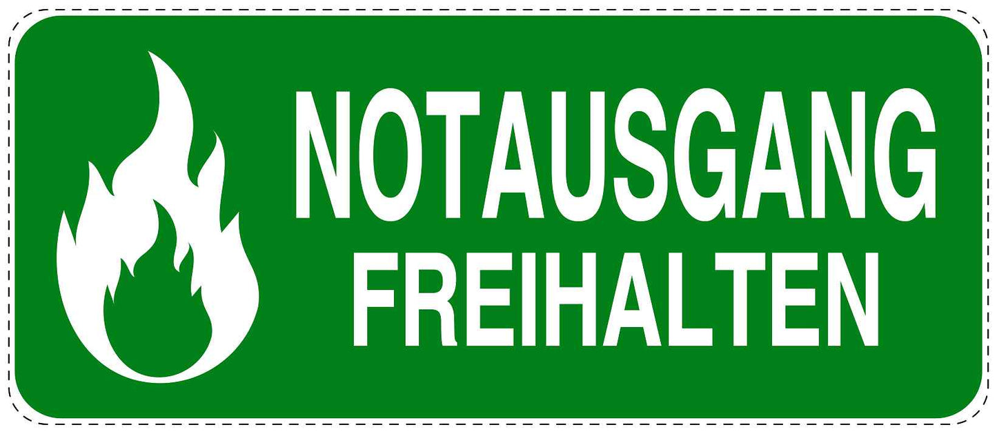 Feuer- Rettungsaufkleber "Notausgang freihalten" 10-60 cm LO-SIF-1400-54