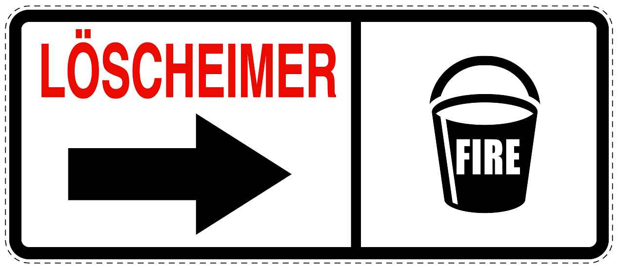 Feuer- Rettungsaufkleber "Löscheimer rechts" 10-60 cm LO-SIF-1600-0