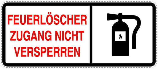 Feuer- Rettungsaufkleber "Feuerlöscher Zugang nicht versperren" 10-60 cm LO-SIF-1670-0