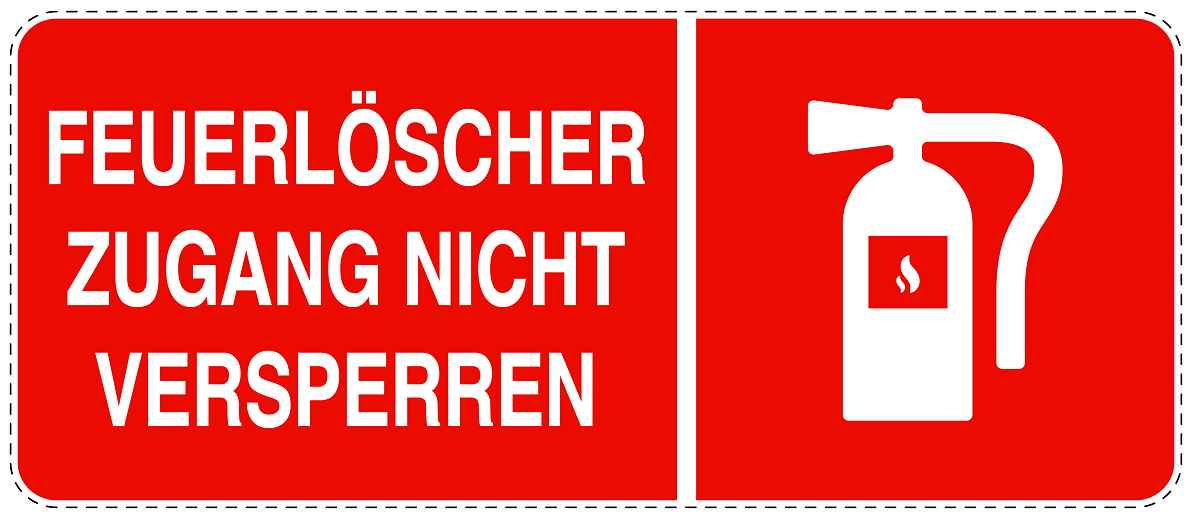 Feuerlöscher Aufkleber "Feuerlöscher nicht versperren" 10-60 cm LO-SIF-1670-14