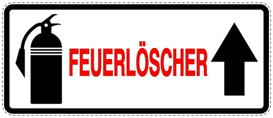 Feuer- Rettungsaufkleber "Feuerlöscher in Pfeilrichtung" 10-60 cm LO-SIF-1700-0