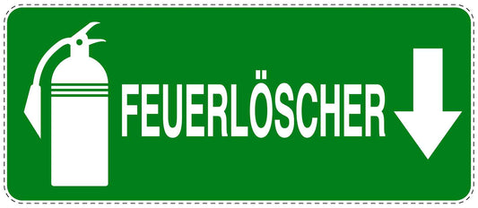 Feuer- Rettungsaufkleber "Feuerlöscher in Pfeilrichtung" 10-60 cm LO-SIF-1710-54