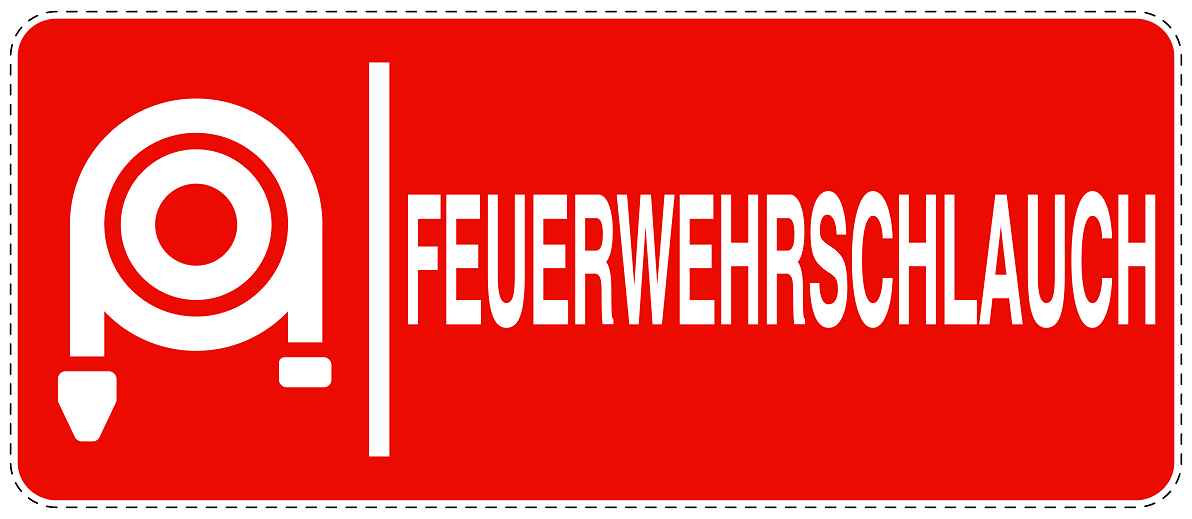 Feuerlöscher Aufkleber "Feuerwehrschlauch" 10-60 cm LO-SIF-1730-14