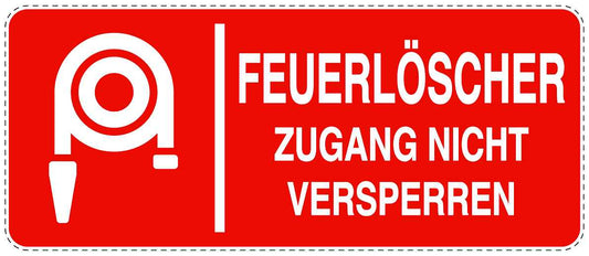 Feuerlöscher Aufkleber "Feuerlöscher Zugang nicht versperren" 10-60 cm LO-SIF-1750-14