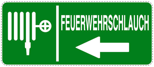 Feuer- Rettungsaufkleber "Feuerwehrschlauch in Pfeilrichtung" 10-60 cm LO-SIF-1760-54