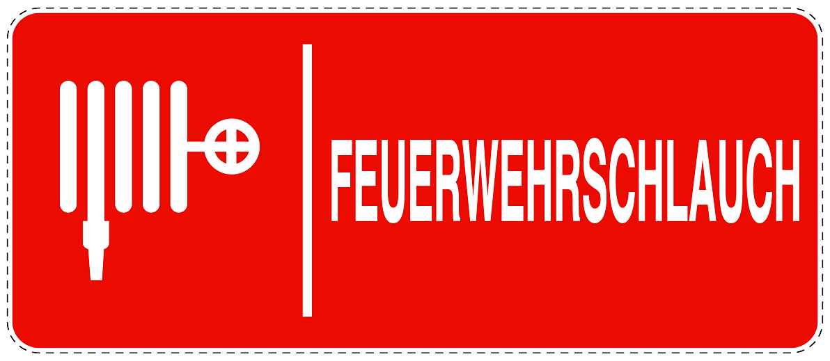 Feuerlöscher Aufkleber "Feuerwehrschlauch" 10-60 cm LO-SIF-1810-14