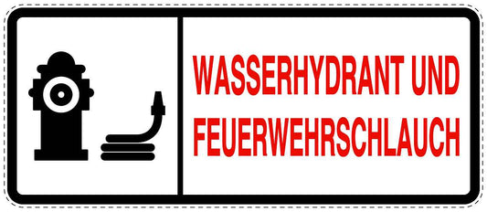 Feuer- Rettungsaufkleber "Wasserhydrant und Feuerwehrschlauch" 10-60 cm LO-SIF-1880-0