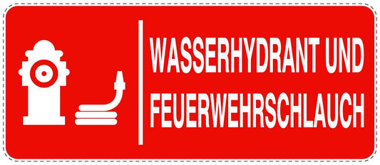 Feuerlöscher Aufkleber "Wasserhydrant und Feuerwehrschlauch" 10-60 cm LO-SIF-1880-14