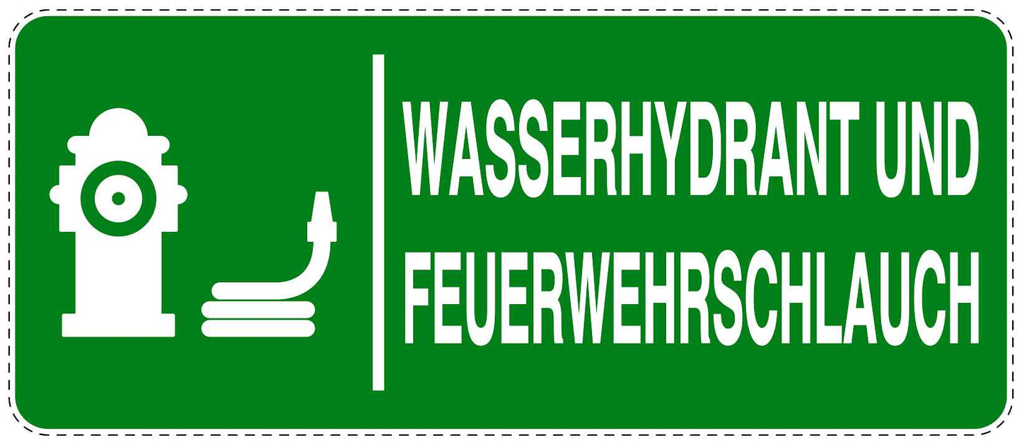 Feuer- Rettungsaufkleber "Wasserhydrant und Feuerwehrschlauch" 10-60 cm LO-SIF-1880-54