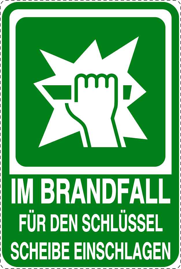 Feuer- Rettungsaufkleber "Brandfall Scheibe einschlagen" 10-40 cm LO-SIF-2050-54