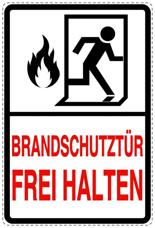 Feuer- Rettungsaufkleber "Brandschutztüren frei halten" 10-40 cm LO-SIF-2120-0