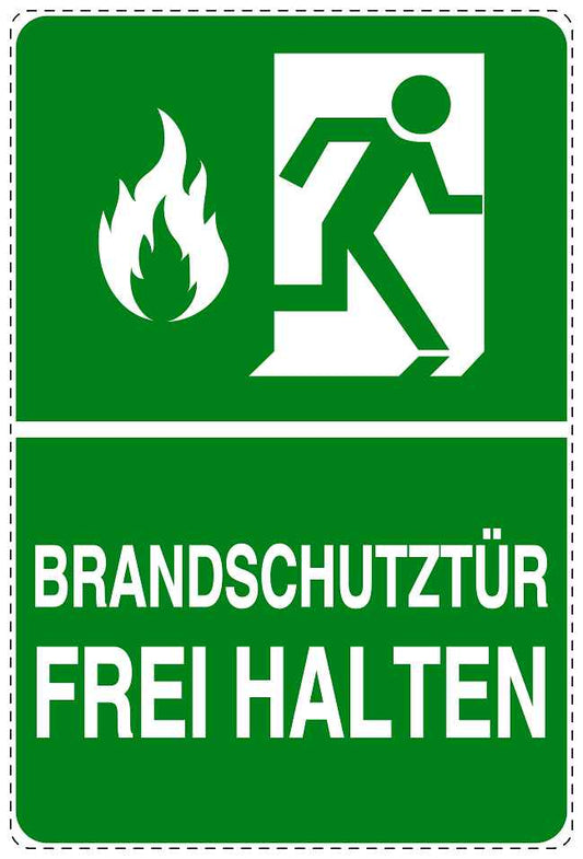 Feuer- Rettungsaufkleber "Brandschutztür Frei halten" 10-40 cm LO-SIF-2120-54