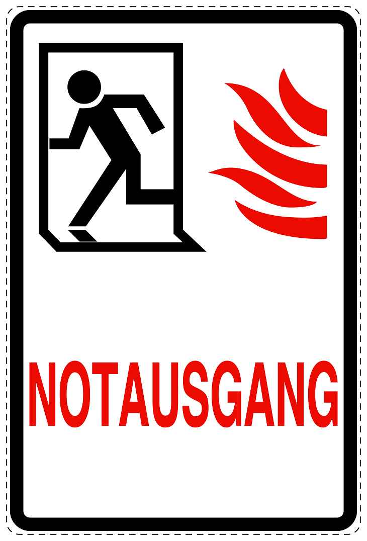 Feuer- Rettungsaufkleber "Notausgang" 10-40 cm LO-SIF-2220-0