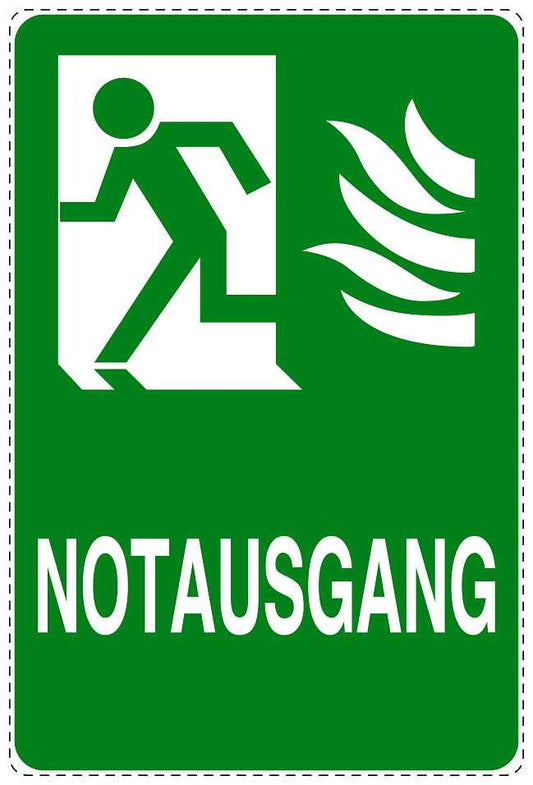 Feuer- Rettungsaufkleber "Notausgang" 10-40 cm LO-SIF-2220-54