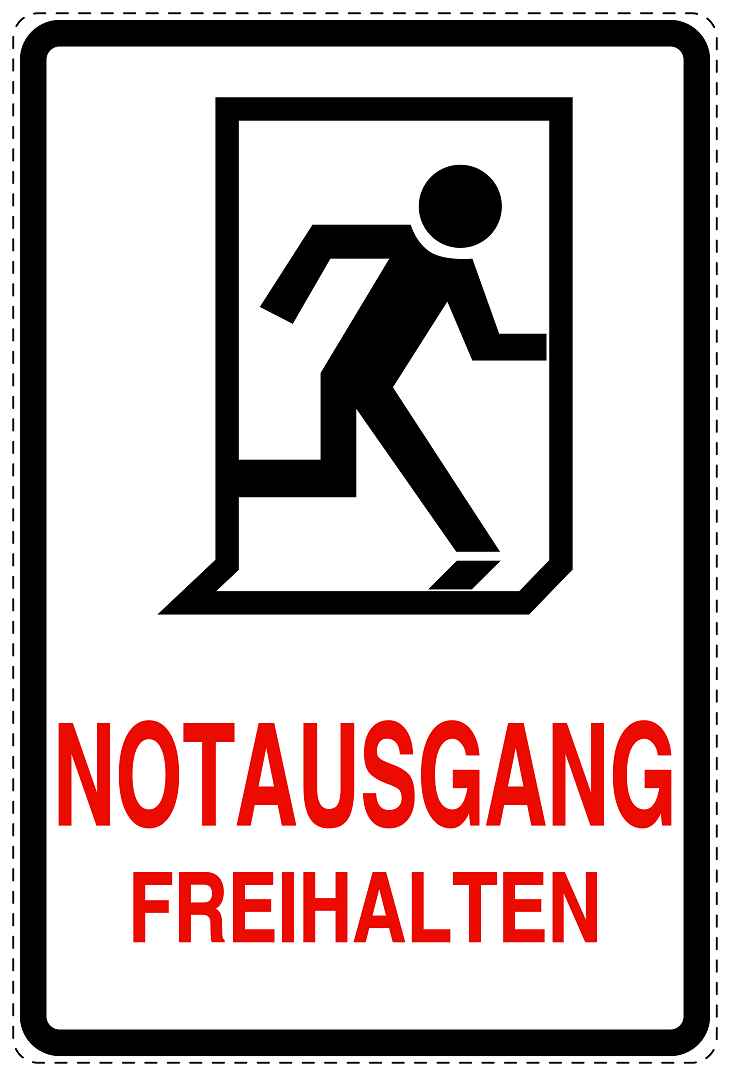 Feuer- Rettungsaufkleber "Notausgang Freihalten" 10-40 cm LO-SIF-2230-0