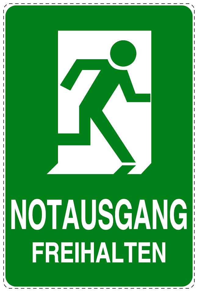 Feuer- Rettungsaufkleber "Notausgang Freihalten" 10-40 cm LO-SIF-2230-54