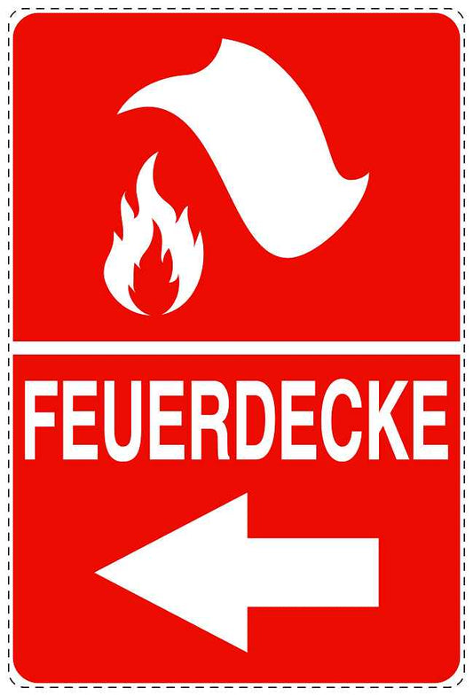 Feuerlöscher Aufkleber "Feuerdecke links" 10-40 cm LO-SIF-2560-14