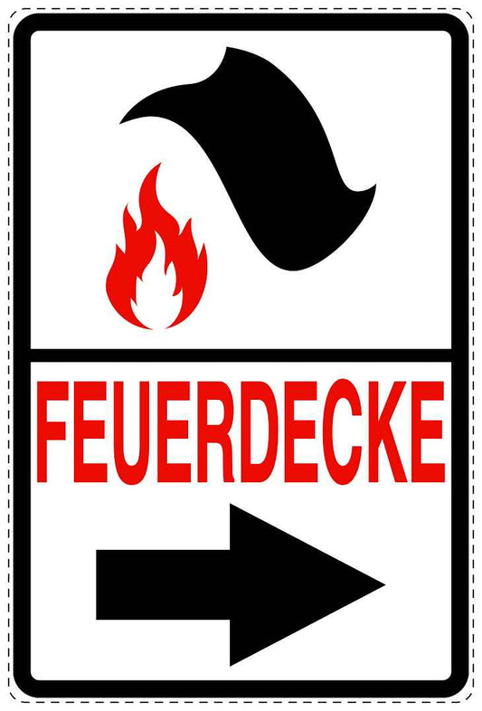 Feuer- Rettungsaufkleber "Feuerdecke rechts" 10-40 cm LO-SIF-2570-0