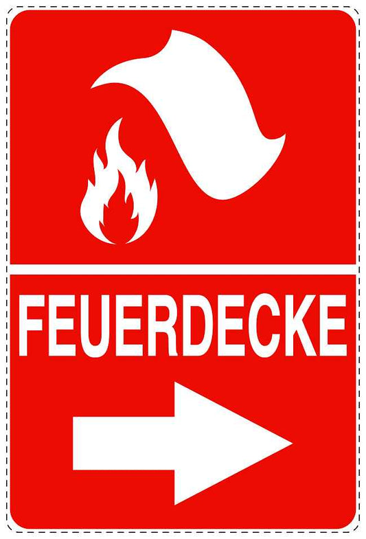 Feuerlöscher Aufkleber "Feuerdecke rechts" 10-40 cm LO-SIF-2570-14