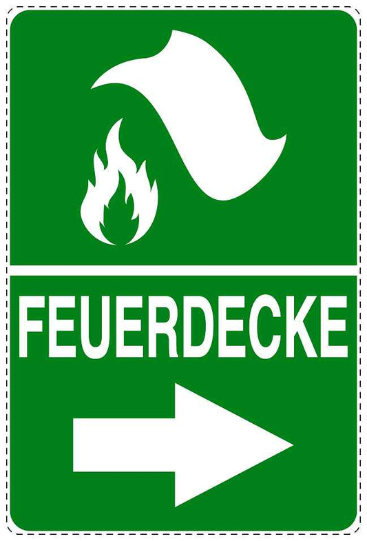 Feuer- Rettungsaufkleber "Feuerdecke rechts" 10-40 cm LO-SIF-2570-54