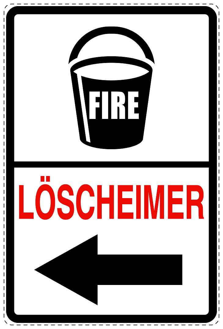 Feuer- Rettungsaufkleber "Löscheimer links" 10-40 cm LO-SIF-2590-0