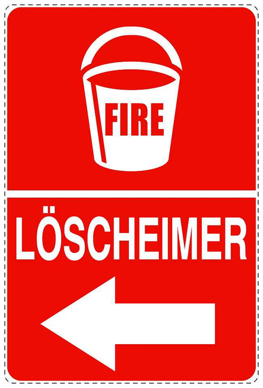 Feuerlöscher Aufkleber "Löscheimer links" 10-40 cm LO-SIF-2590-14