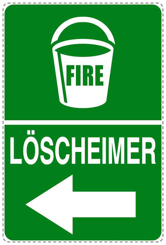 Feuer- Rettungsaufkleber "Löscheimer links" 10-40 cm LO-SIF-2590-54