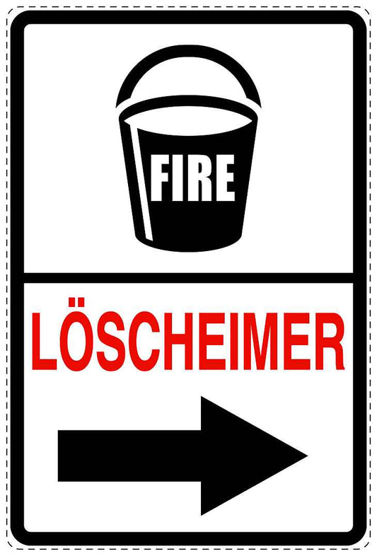 Feuer- Rettungsaufkleber "Löscheimer rechts" 10-40 cm LO-SIF-2600-0