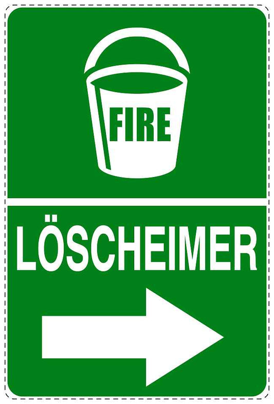 Feuer- Rettungsaufkleber "Löscheimer rechts" 10-40 cm LO-SIF-2600-54