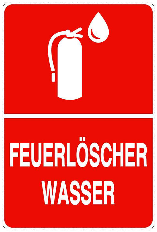 Feuerlöscher Aufkleber "Feuerlöscher Wasser" 10-40 cm LO-SIF-2650-14