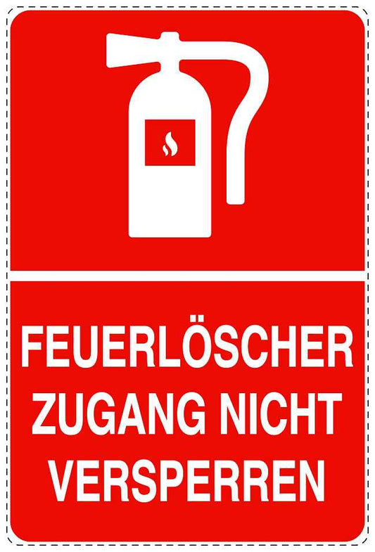 Feuerlöscher Aufkleber "Feuerlöscher nicht versperren" 10-40 cm LO-SIF-2670-14